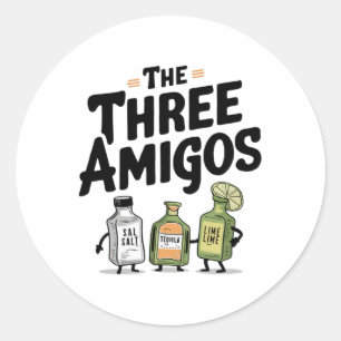 De drie Amigos Cinco de Mayo Tequila Salt en Li Ronde Sticker