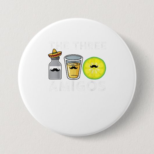 De drie Amigos Funny Cinco De Mayo Drinkin Ronde Button 7,6 Cm (Voorkant)