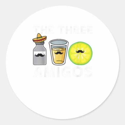 De drie Amigos Funny Cinco De Mayo Drinkin Ronde Sticker (Voorkant)
