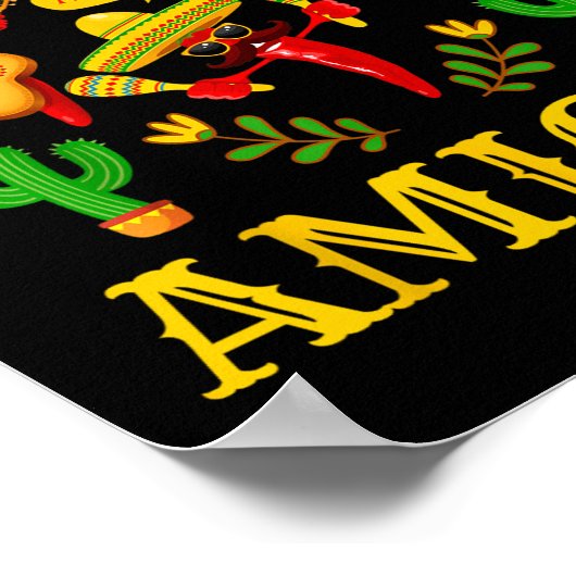 De drie amigo's - grappige chili Cinco de Mayo Poster (Hoek)