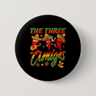 De drie amigo's - grappige chili Cinco de Mayo Ronde Button 5,7 Cm