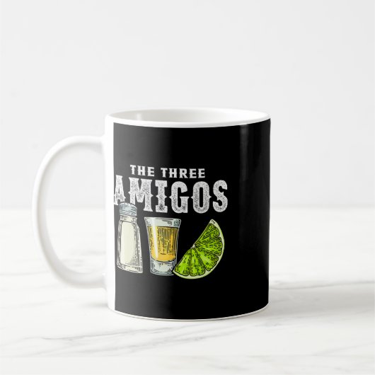 De drie Amigos Limoen zout Tequila Grappig Cinco d Koffiemok (Links)