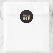 De drie Amigos Limoen zout Tequila Grappig Cinco d Ronde Sticker (Tas)