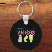 De drie Amigos Limoen zout Tequila Grappig Cinco d Sleutelhanger (Voorkant)