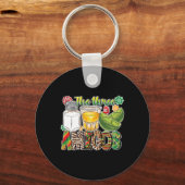 De drie Amigos Tequila Salt Limoen Cinco de Mayo Sleutelhanger (Voorkant)