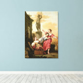 De drie aughters van Cecrops Canvas Afdruk (Insitu (Houten vloer))