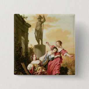 De drie aughters van Cecrops Vierkante Button 5,1 Cm