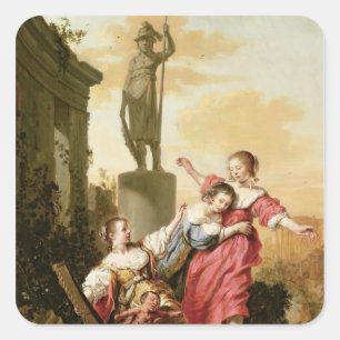 De drie aughters van Cecrops Vierkante Sticker