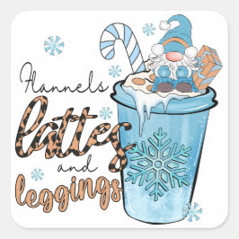 De drie belangrijkste dingen in de winter vierkante sticker