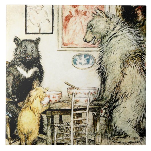 “De drie beren” door Arthur Rackham Tegeltje (Voorkant)