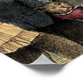 De drie beren gaan wandelen Vintage illustratie Poster (Hoek)