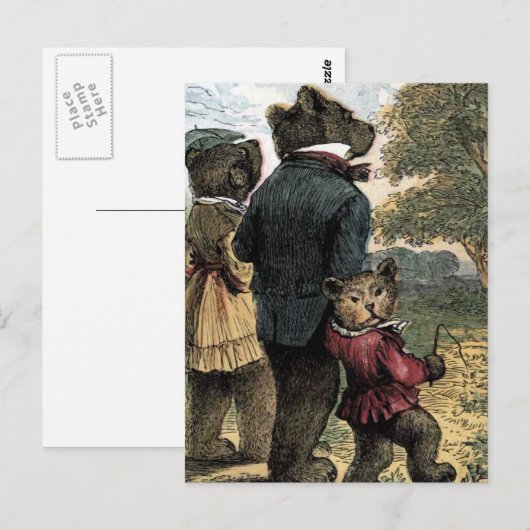 De drie Beren nemen een ronddraaiende  illustratie Briefkaart (Voorkant / Achterkant)