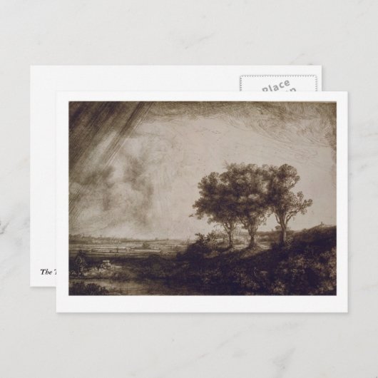 De drie bomen briefkaart (Voorkant / Achterkant)