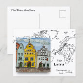 De Drie Broers, Riga Letland Briefkaart (Voorkant / Achterkant)
