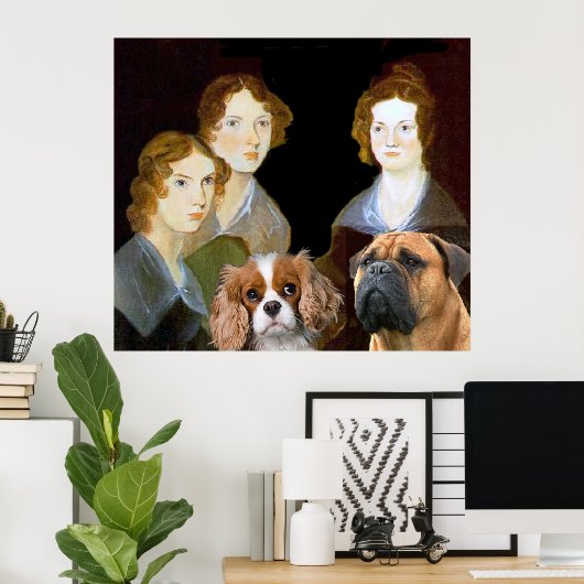 De drie Bronte meisjes en Keeper en Flossy Poster (Thuiskantoor)