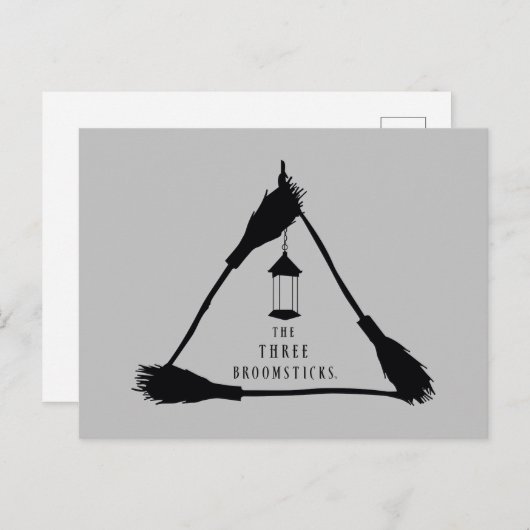 DE DRIE BROOMSTICKS™ Logo Uitnodiging Briefkaart (Voorkant / Achterkant)