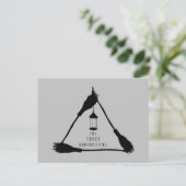 DE DRIE BROOMSTICKS™ Logo Uitnodiging Briefkaart (Staand voorkant)