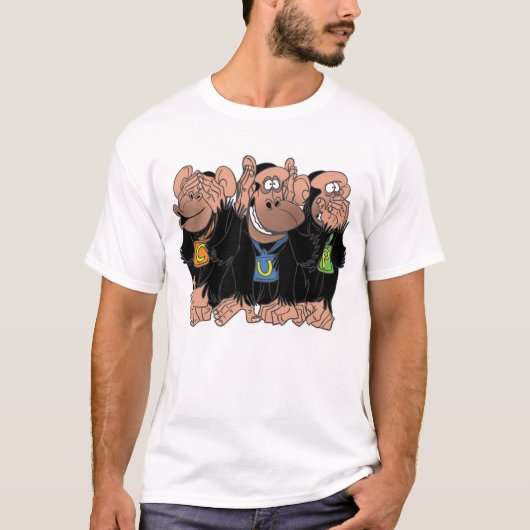 DE DRIE CHIMPS T-SHIRT (Voorkant)