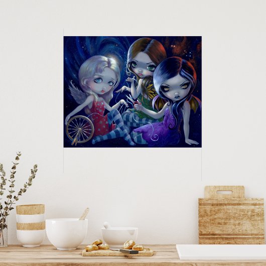 De drie Fates ART PRINT gothic fairy godin (Keuken)