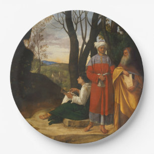 De drie filosofen (Mannen Wise) (door Giorgione) Papieren Bordje