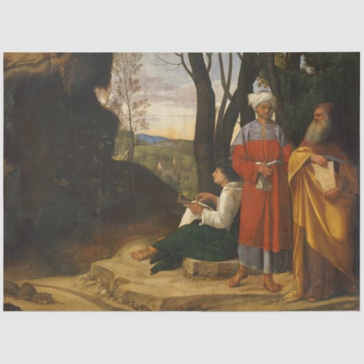 De drie filosofen (Mannen Wise) (door Giorgione) Tissuepapier (Voorkant)