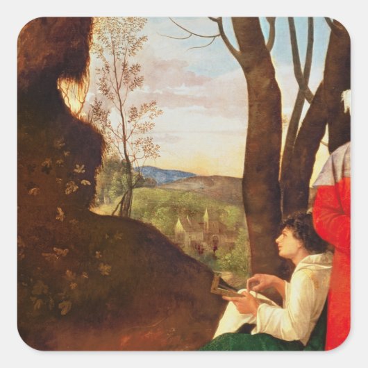 De drie filosofen vierkante sticker (Voorkant)