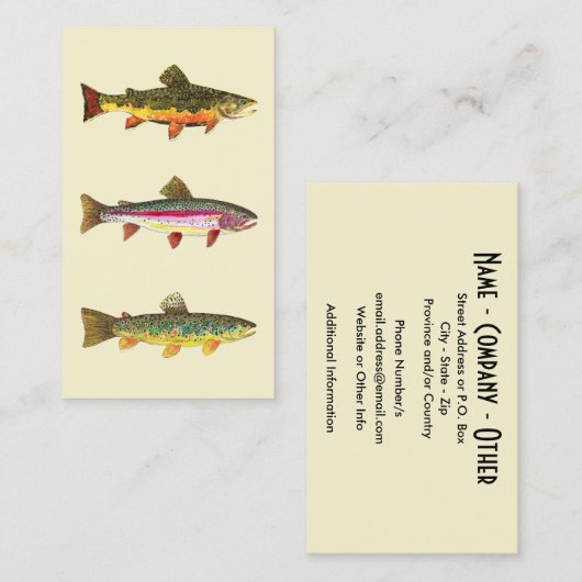 De drie forel visitekaartje (Voorkant / Achterkant)