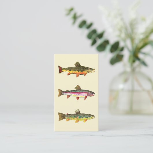 De drie forel visitekaartje (Staand voorkant)