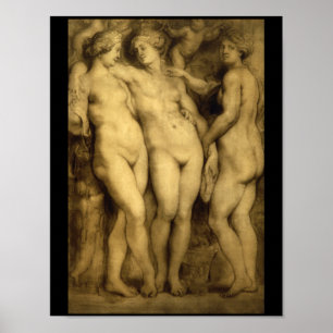 De drie Graces'_Studies van de Masters Poster
