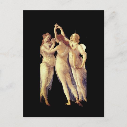 De Drie Gratiën - detail, Primavera van Boticelli Briefkaart (Voorkant)