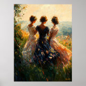 De Drie Gratiën Opnieuw Uitgebeeld in Impressionis Poster (Voorkant)