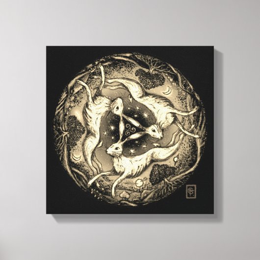 De drie hazen canvas afdruk (Voorkant)