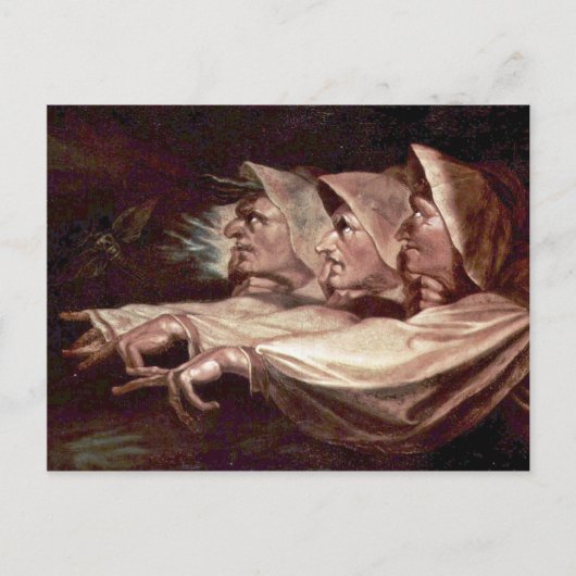 De drie heks Engels - de vreemde zussen of T Briefkaart (Voorkant)