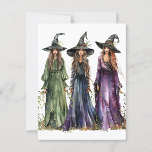 De drie heksen briefkaart