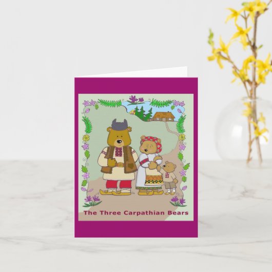 De drie Karpatische Beren Kaart (Gele Bloem)