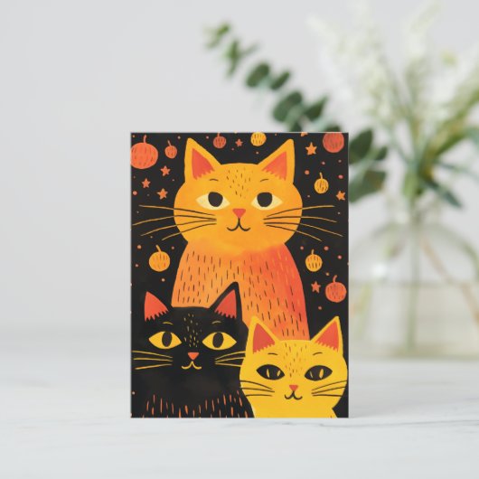 De drie katten briefkaart (Staand voorkant)