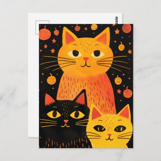 De drie katten briefkaart (Voorkant / Achterkant)