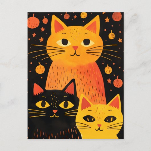 De drie katten briefkaart (Voorkant)
