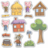 De drie kleine varkens sticker (Voorkant)
