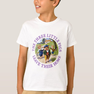 De drie kleine varkens verlaten hun huis t-shirt