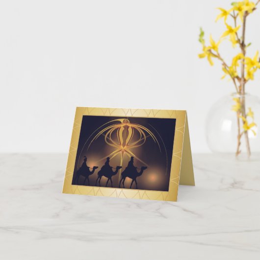De drie koningen kaart (Gele Bloem)