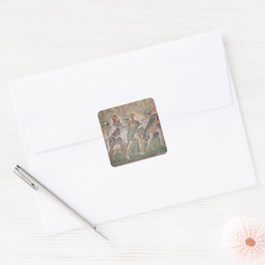 De drie koningen vierkante sticker (Envelop)