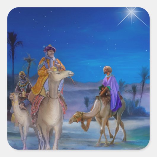 De drie koningen vierkante sticker (Voorkant)