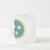 De drie kronen van Zweden Matglas Koffiemok (Voorkant links)