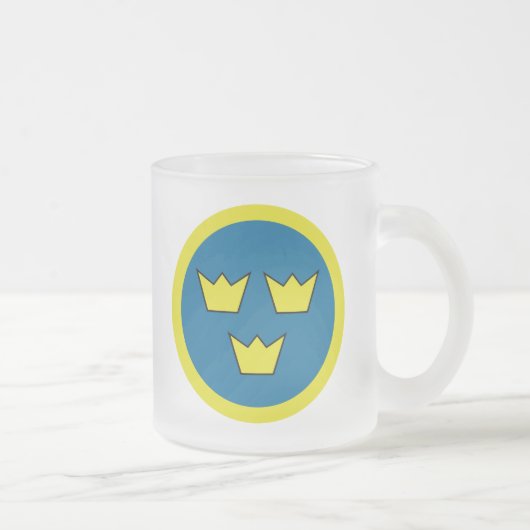 De drie kronen van Zweden Matglas Koffiemok (Rechts)