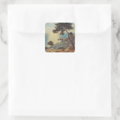 De drie kroonlijsten van de Franse Riviera Vierkante Sticker (Tas)