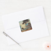 De drie kroonlijsten van de Franse Riviera Vierkante Sticker (Envelop)