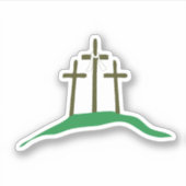 De Drie Kruisen Jezus Christus is verrezen! Sticker (Voorkant)