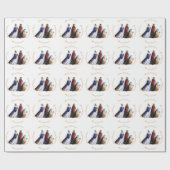 De drie Magi Bearing geschenken & Kerstmis groet Cadeaupapier (Vlak)