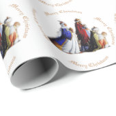 De drie Magi Bearing geschenken & Kerstmis groet Cadeaupapier (Rol Hoek)